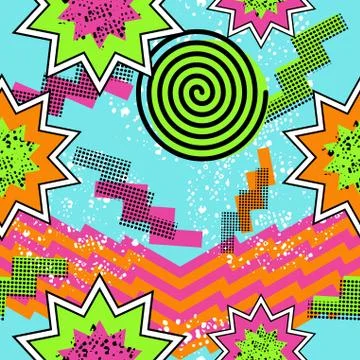 Retro 80s comic pattern background Stockillustratie