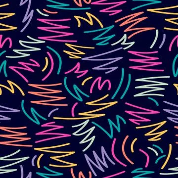 Retro 80s doodle pattern background Stock Illustration