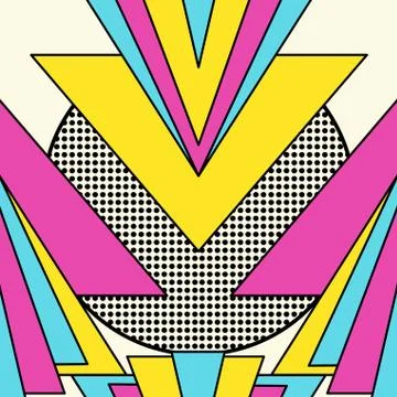 Retro 80s geometric pattern background Stock Illustration
