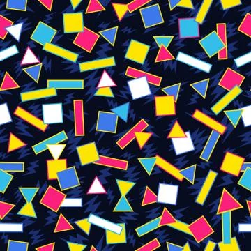 Retro 80s geometric pattern background Illustrazione stock