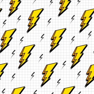 Retro 80s lightning bolts pattern Ilustración de archivo
