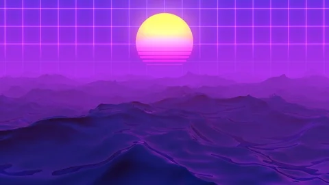 Retro 80s Ocean Stock Footage 123979187