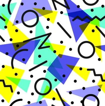 Retro 80s pattern background illustration Stock Illustration