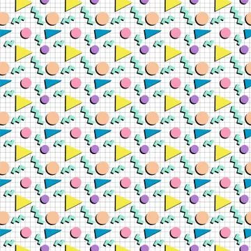 Retro 80s pattern seamless tile Stock Illustration