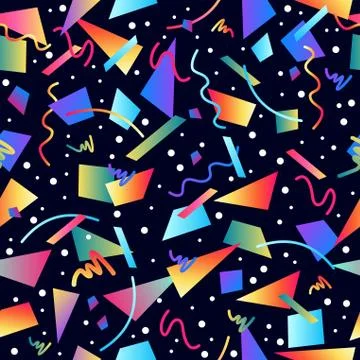 Retro 80s seamless pattern background Stock Illustration