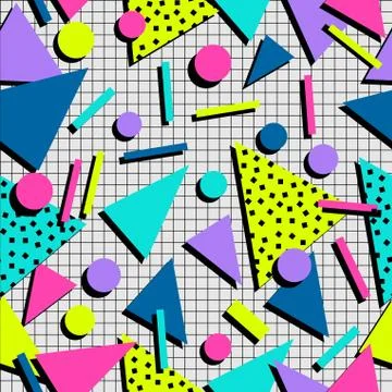 Retro 80s seamless pattern background Stock Illustration