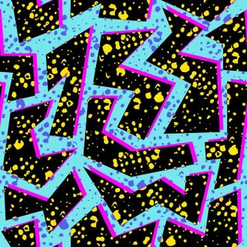 Retro 80s seamless pattern background Stock Illustration