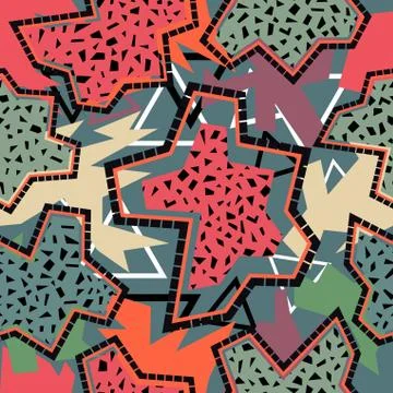 Retro 80s seamless pattern background Stock Illustration