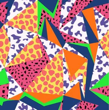 Retro 80s seamless pattern background Stock Illustration