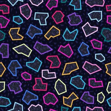 Retro 80s seamless pattern background Stock Illustration