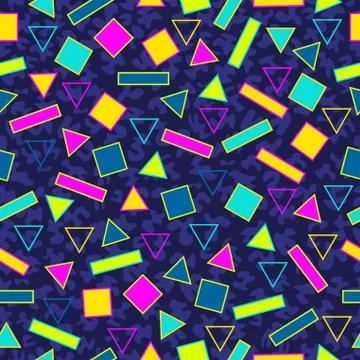 Retro 80s seamless pattern background Stock Illustration