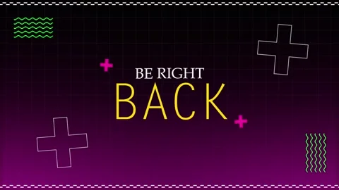 Retro 80s Style Be Right Back Screen for Live Streaming Stock Footage 338341717