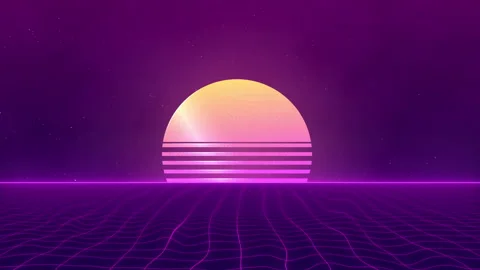 Retro 80s style. Fly endlessly over the digital ocean. Stock Footage 163920763