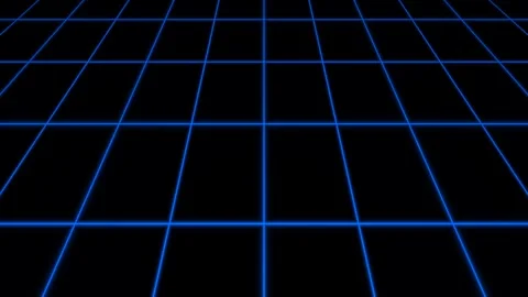 Retro 80s Style Neon Grid Background Loop Animation. Stock Footage 339210750