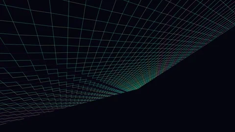 Retro 80s Synthwave Wireframe Grid Loop Animation Stock Footage 332754532