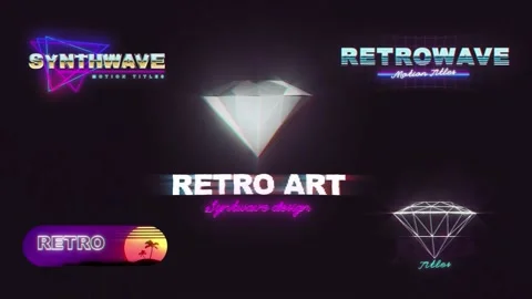 Retro 80s Titles Stock After Effects