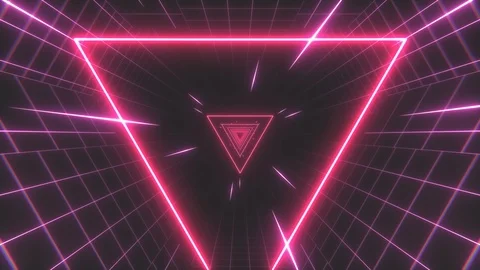Retro 80s Triangle Tunnel Stock Footage 97758397