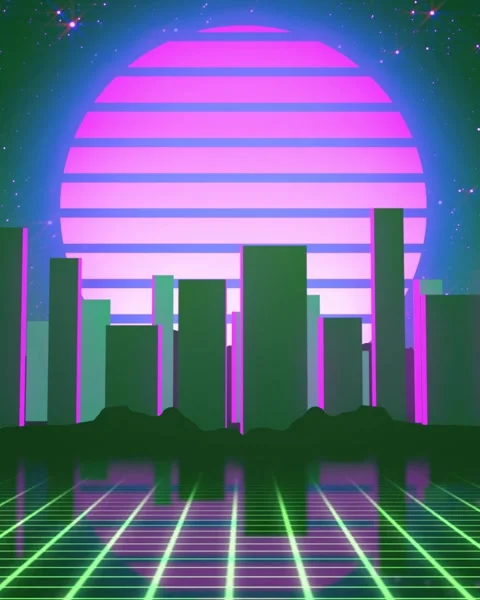 Retro 80s vaporwave aesthetic sunset Stock Video Pond5