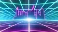 Retro 80s VHS tape video game intro landscape vector arcade wireframe city 4k 4k or 4k+ Resolution