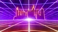 Retro 80s VHS tape video game intro landscape vector arcade wireframe city 4k 4k or 4k+ Resolution