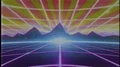 Retro 80s VHS tape video game intro landscape vector arcade wireframe mountains 4k or 4k+ Resolution