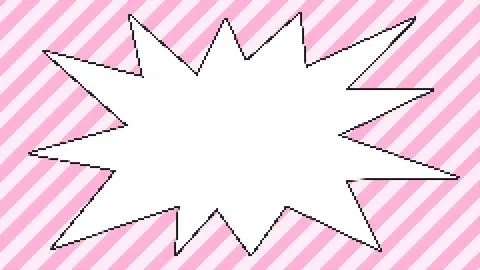 Retro 8bit Pink White Stripe Burst Frame Background Stock Illustration