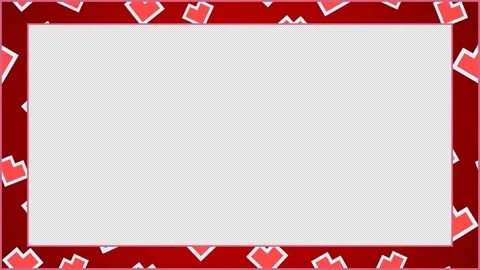 Retro 8Bit Pixel Heart Frame Border 4K Loop Transparent Stock Footage 335453963