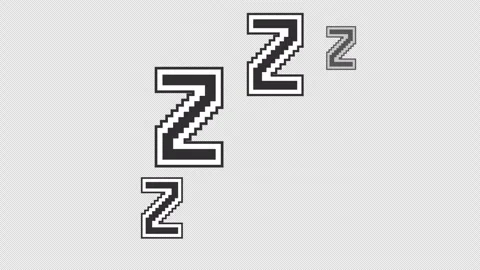 Retro 8Bit Pixel White ZZZ Sleep Icon Rising 4K Loop Alpha Stock-Footage 337875646