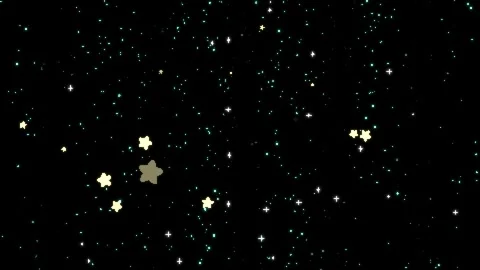 Retro 8bit sparkling stars falling loop black background Видео 331761129