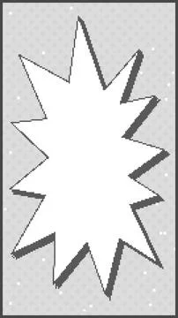 Retro 8bit Vertical Black White Dot Burst Frame Background Stock Illustration