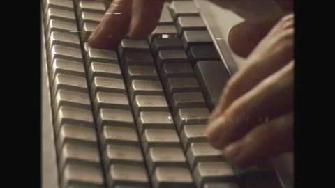Retro 90s-2000s PC Keyboard Typing with ... | Stock Video | Pond5