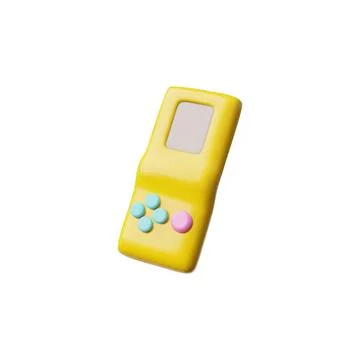 Retro 90s handheld gaming device 3D vector illustration icon Stock Illustration