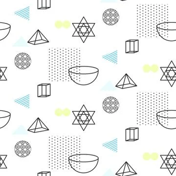 Retro 90s seamless vector pattern Stock Illustration