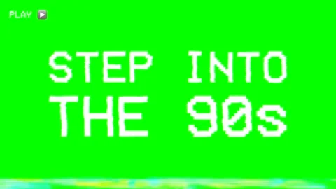 Retro 90s VHS Tape Effect Green Screen Overlay with Tape Text Stock Footage 312052670