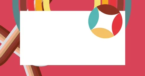 Retro Abstract 70s simple creative Backdrop on red video Stock Footage 333083534