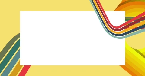 Retro Abstract 70s simple creative Backdrop on yellow animation Stock Footage 333290923