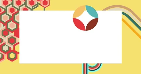 Retro Abstract 70s simple creative Backdrop on yellow video Stock Footage 333290925