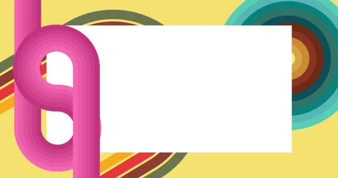 Retro Abstract 70s simple creative Backdrop on yellow Stock Footage 333290928