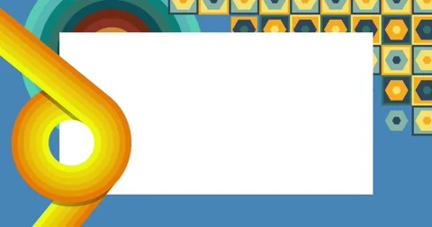 Retro Abstract 70s simple creative Backdrop on blue Stock Footage 333605237