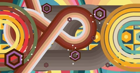 Retro Abstract 70s simple creative Backdrop video Stock Footage 335608281