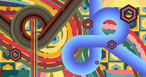 Retro Abstract 70s simple creative Backdrop animation Stock Footage 335608282