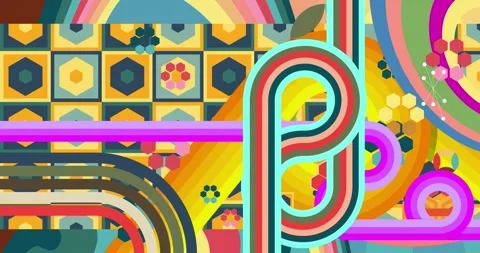 Retro Abstract 70s simple creative Backdrop Stock Footage 335608283