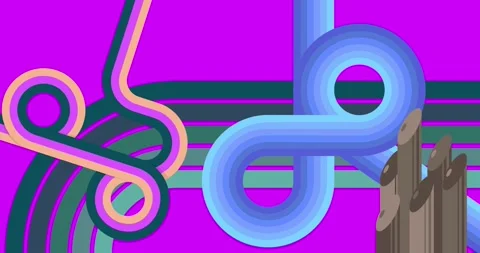 Retro Abstract 70s simple creative Backdrop on purple video Stock Footage 335733241