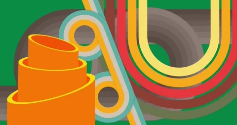 Retro Abstract 70s simple creative Backdrop on green video Stock Footage 335796011