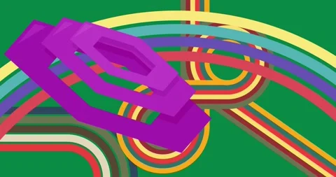 Retro Abstract 70s simple creative Backdrop on green Stock Footage 335796012