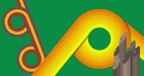 Retro Abstract 70s simple creative Backdrop on green animation Stock Footage 335796013