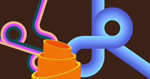 Retro Abstract 70s simple creative Backdrop on brown animation Stock Footage 335911612