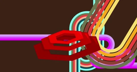Retro Abstract 70s simple creative Backdrop on brown video Stock Footage 335911615