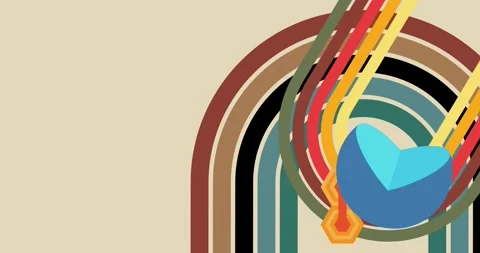 Retro Abstract 70s simple creative Backdrop Stock Footage 336225557