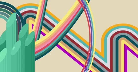 Retro Abstract 70s simple creative Backdrop animation Stock Footage 336225559